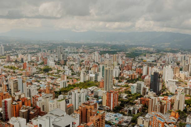 Vista aérea de dron sobre Bucaramanga